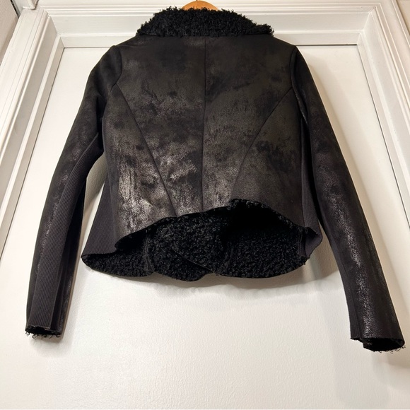 Vera Wang Black Textured Moto Jacket - Size M - Picture 8 of 16